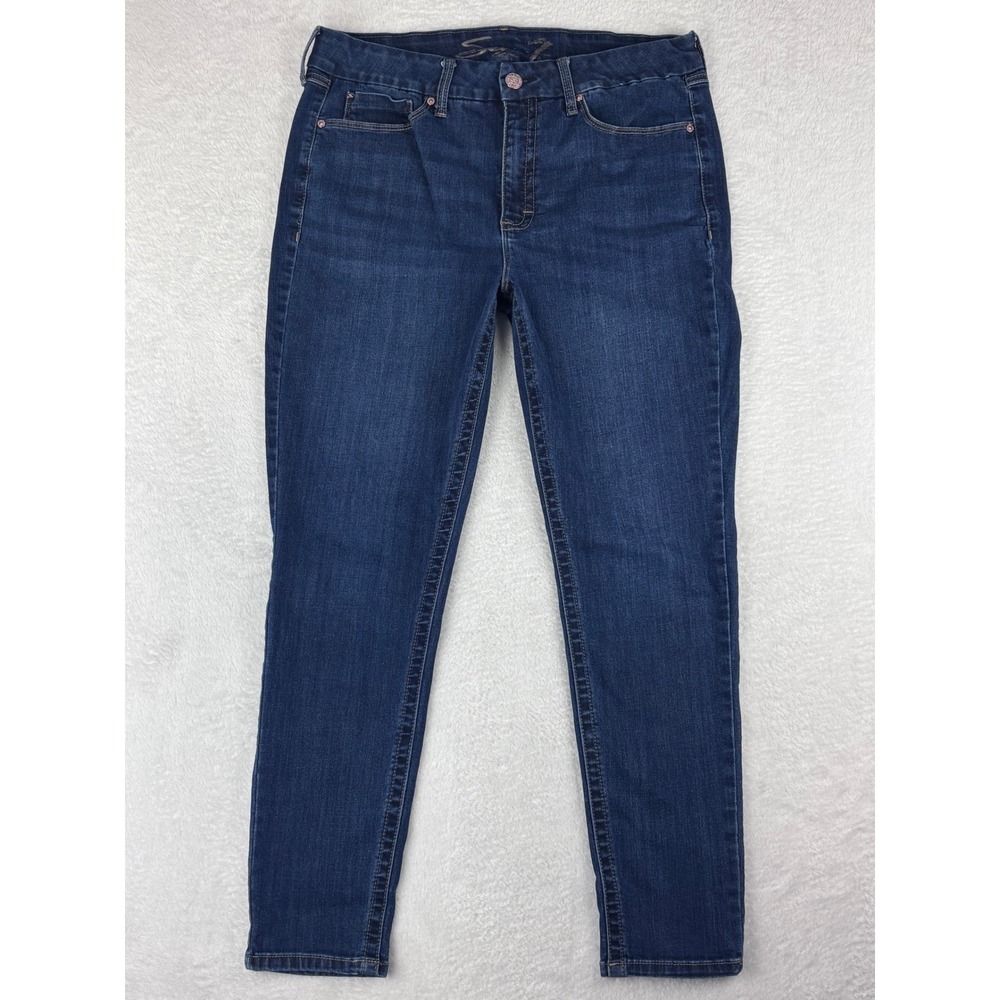 Seven7 Dark Wash Denim Jeans‎ High Rise Stretch Skinny Women's Size 16